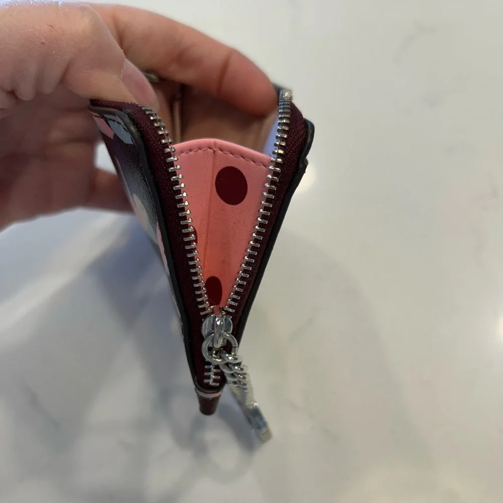 Kate Spade Geo Birds Leather Card Holder Key Ring
